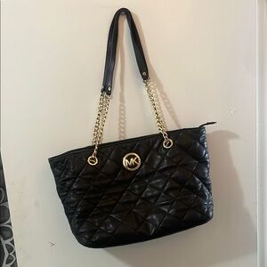 Michael Kors Black Quilted Tote Bag
